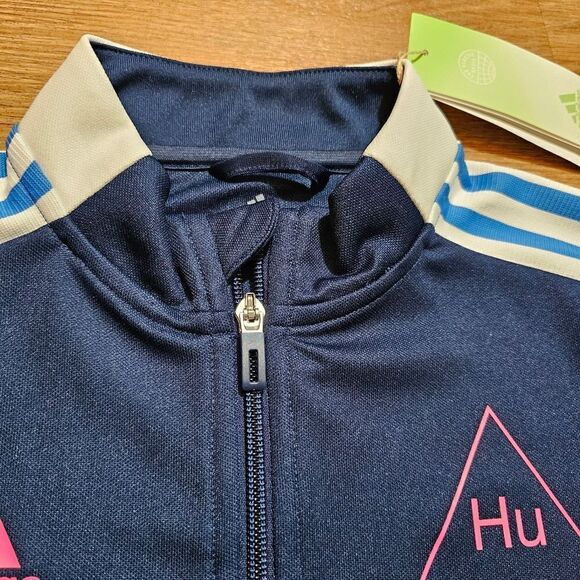 Adidas Pharrell Human Race Track Jacket Women's XS Navy Pink White Soccer Run LE - Picture 9 of 14